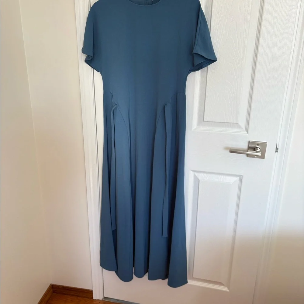 Zara Teal Maxi Dress with Tie Waist - Picture 4 of 7